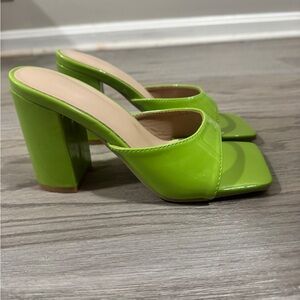 Lime Green Women's Block Heel Size 35